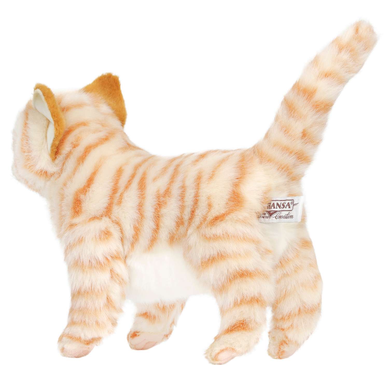 Реалистичная мягкая игрушка Hansa Котёнок стоящий рыжий 30 см - фото 9