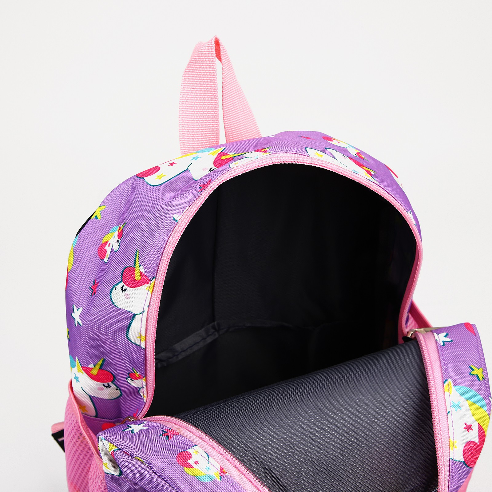 Рюкзак детский Sima-Land на молнии 3 наружных кармана цвет фиолетовый/розовый - фото 4