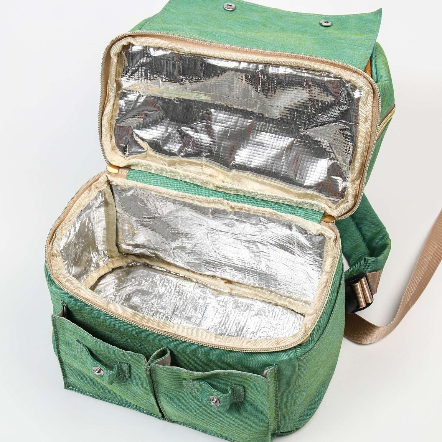Сумка-рюкзак Sima-Land для хранения вещей малыша цвет зеленый/коричневый - фото 7