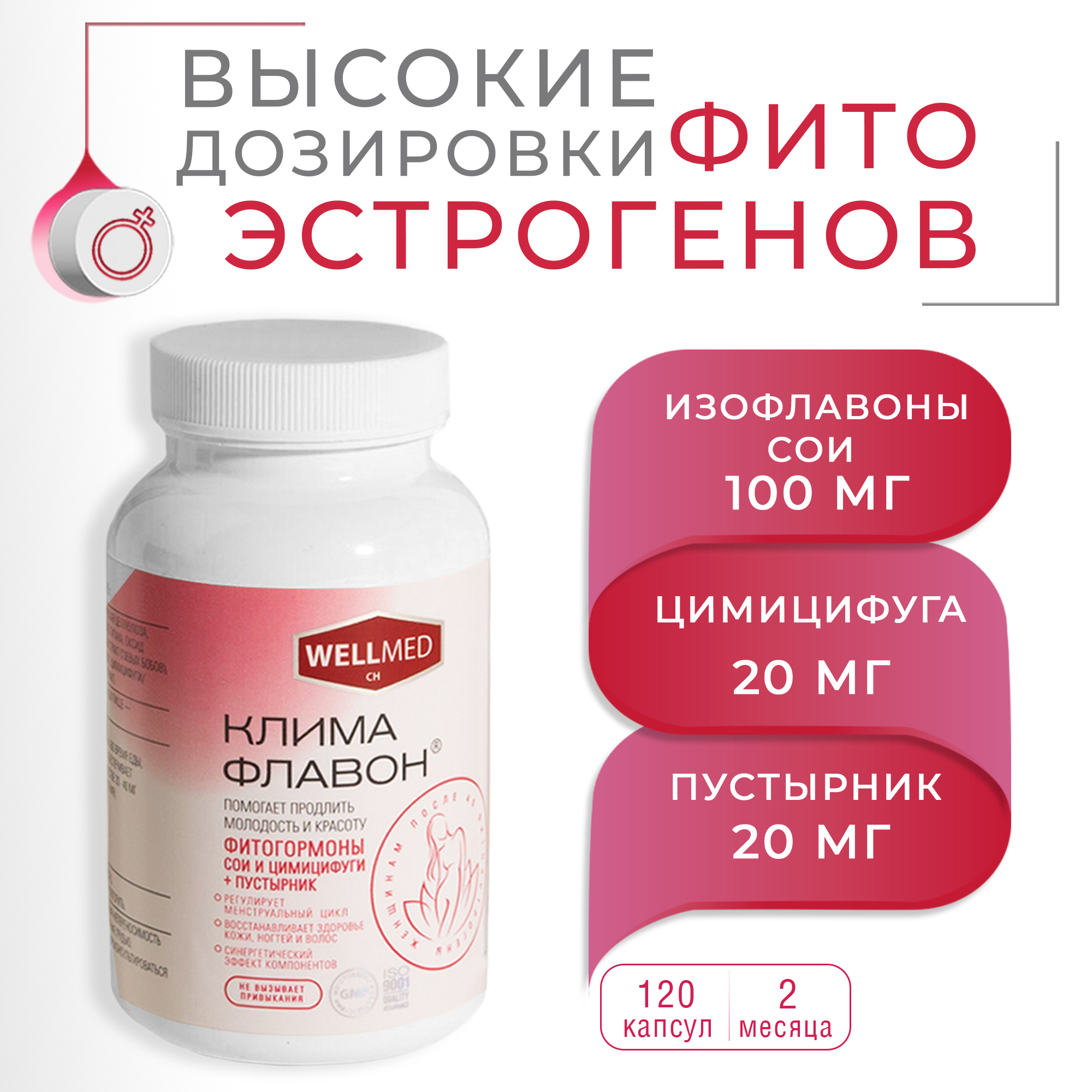 Фитоэстрогены при климаксе WELLMED CH комплекс - фото 2