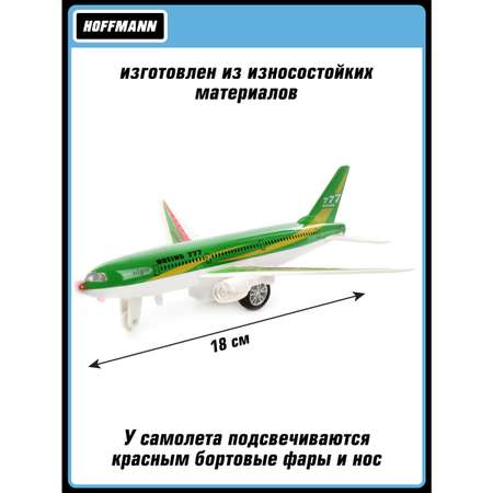 Самолет Боинг 777 HOFFMANN 1:350 металлический инерционный со светом и звуком