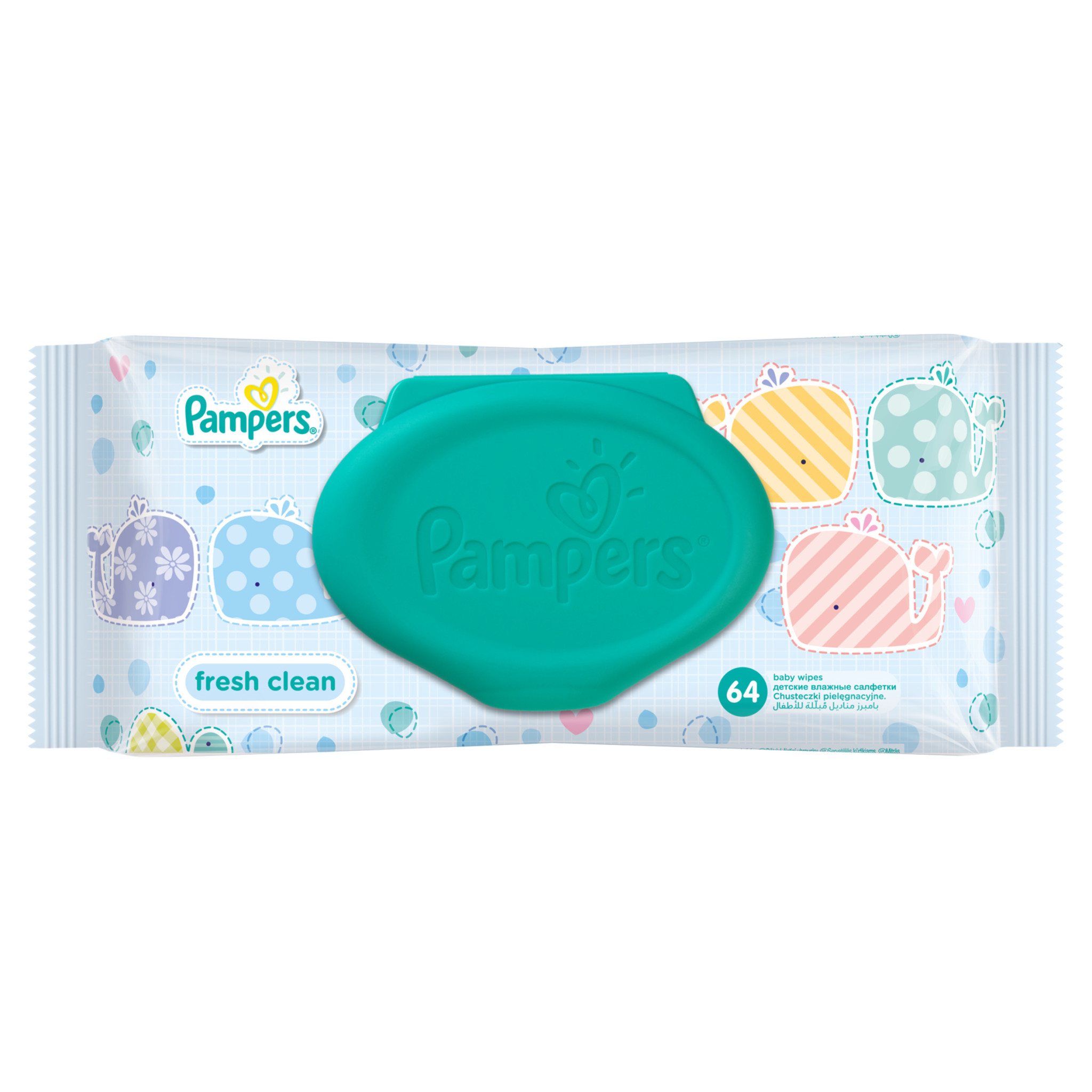 Салфетки Pampers Baby Fresh Clean, влажные сменный блок 64 шт в ассортименте - фото 3