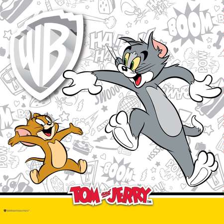 Коробка Пластишка Tom and Jerry универсальная с ручкой и аппликацией Сиреневая