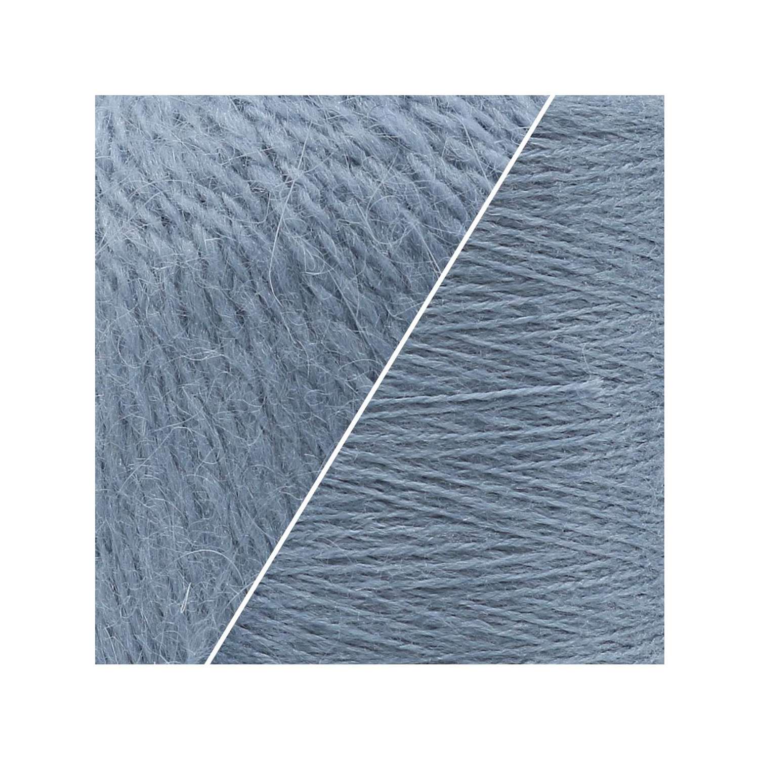Пряжа Astra Premium Пух норки Mink yarn воздушная с ворсом 50 г 290 м 064 серо-голубой 1 моток - фото 5