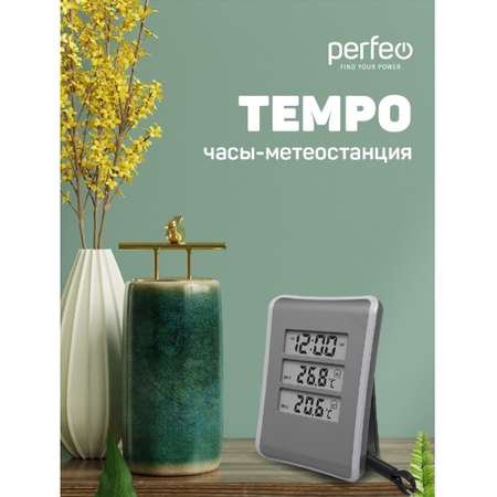 Часы-метеостанция Perfeo Tempo серебряный PF-S3316E