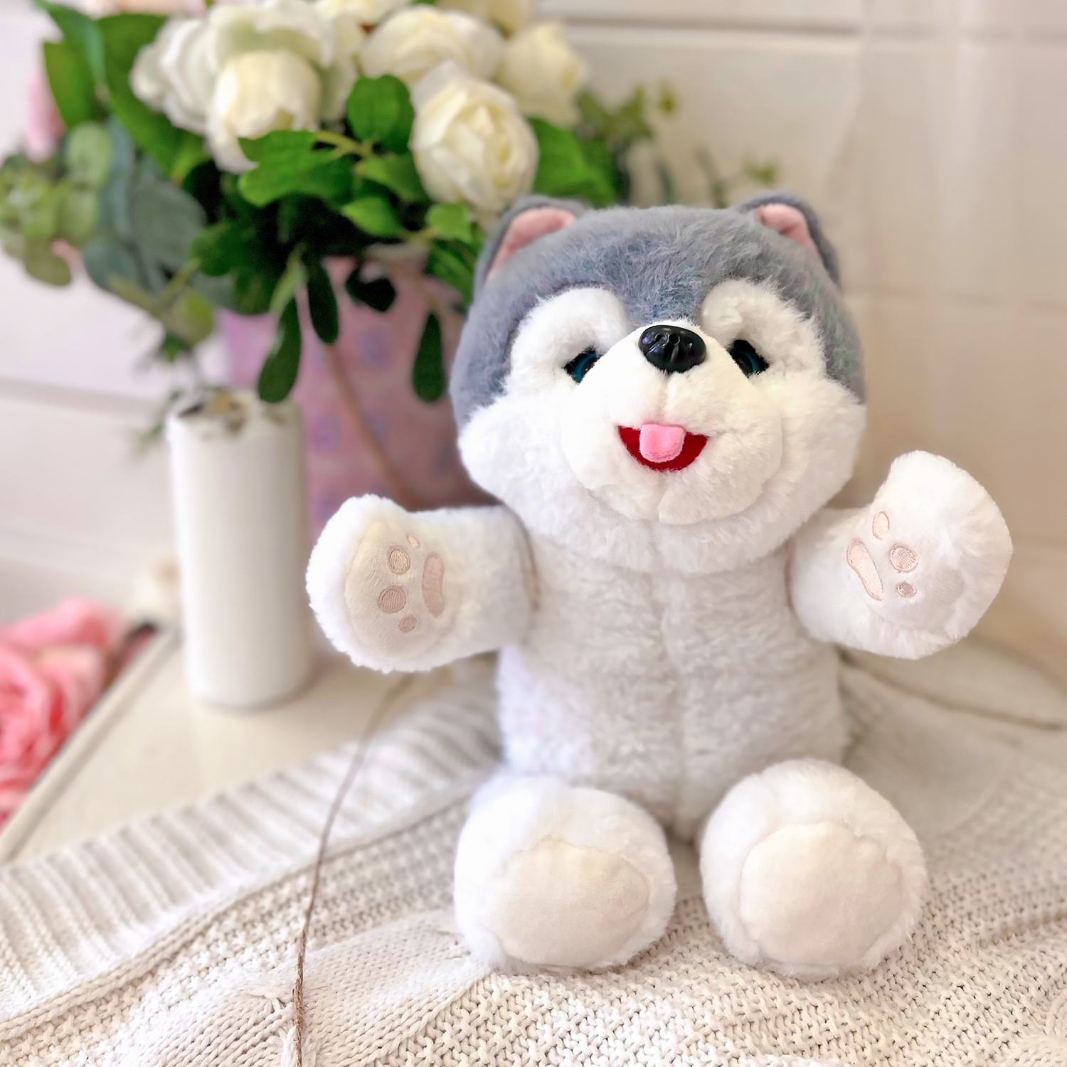 Мягкая интерактивная игрушка SHARKTOYS собачка с одеялом и бутылочкой - фото 12