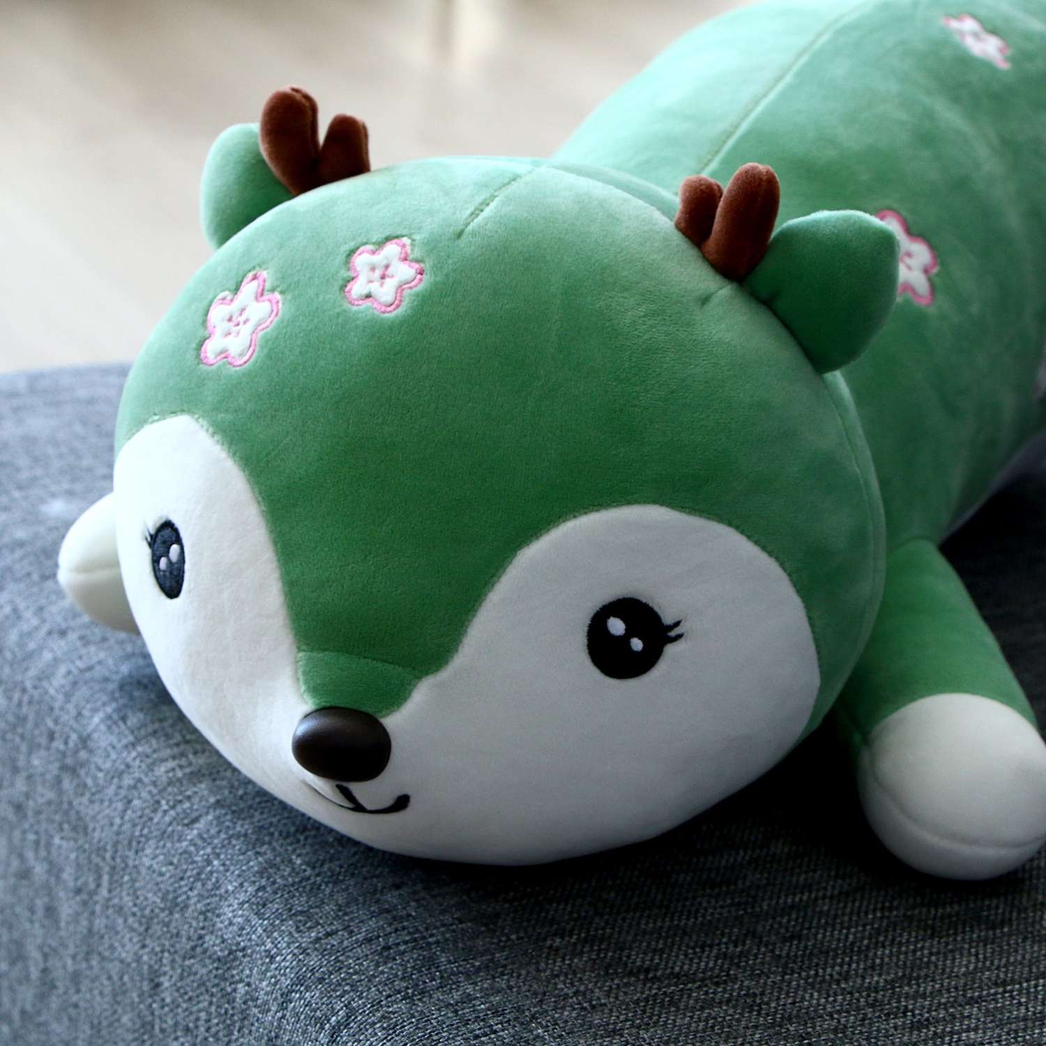 Мягкая игрушка Sima-Land подушка «Оленёнок» 60 см цвет зелёный - фото 2