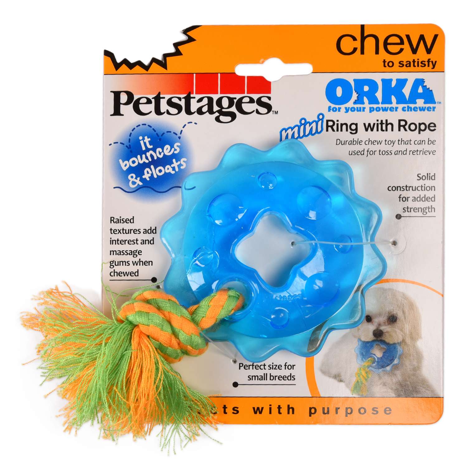 Игрушка для собак Petstages Mini Opka Кольцо с канатом маленькое 238REX - фото 2