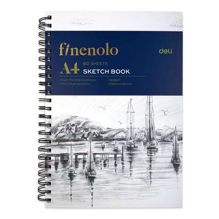 Альбом для графики Finenolo 160г/м2 A4 60л спираль по длинной стороне твердая обложка