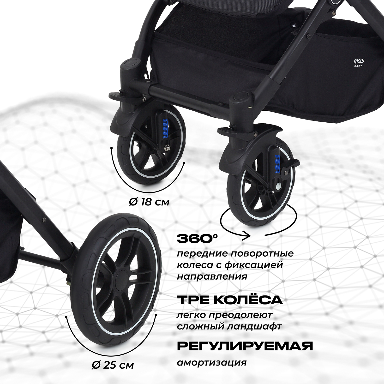 Коляска детская MOWbaby Turbo 2.0 MB021 Carbon - фото 8