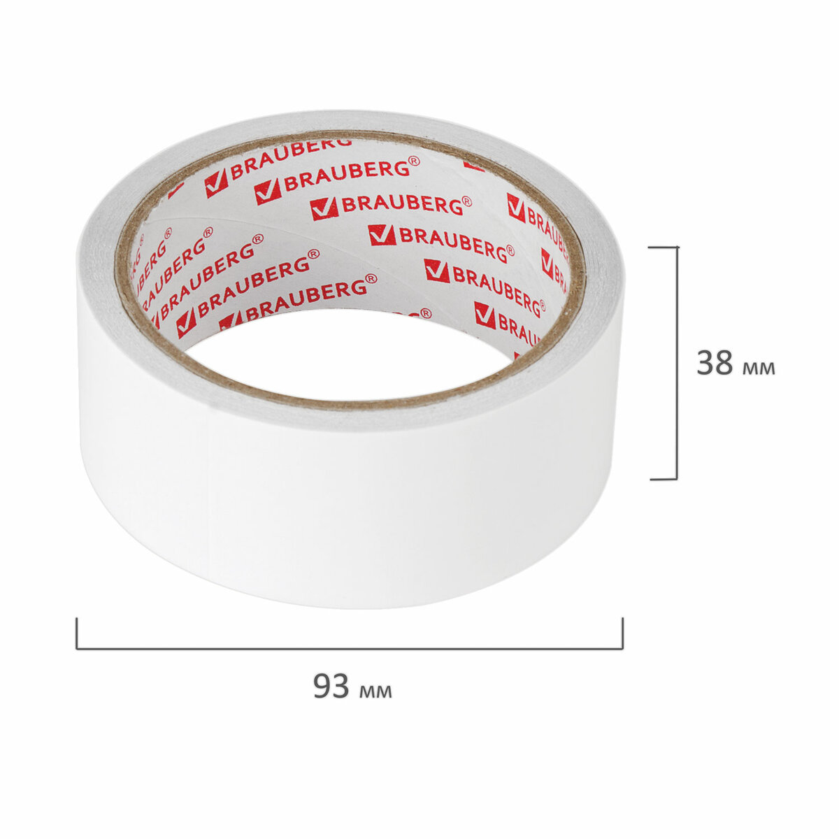 Клейкая лента Brauberg двухсторонняя 38 мм х 8 м - фото 13