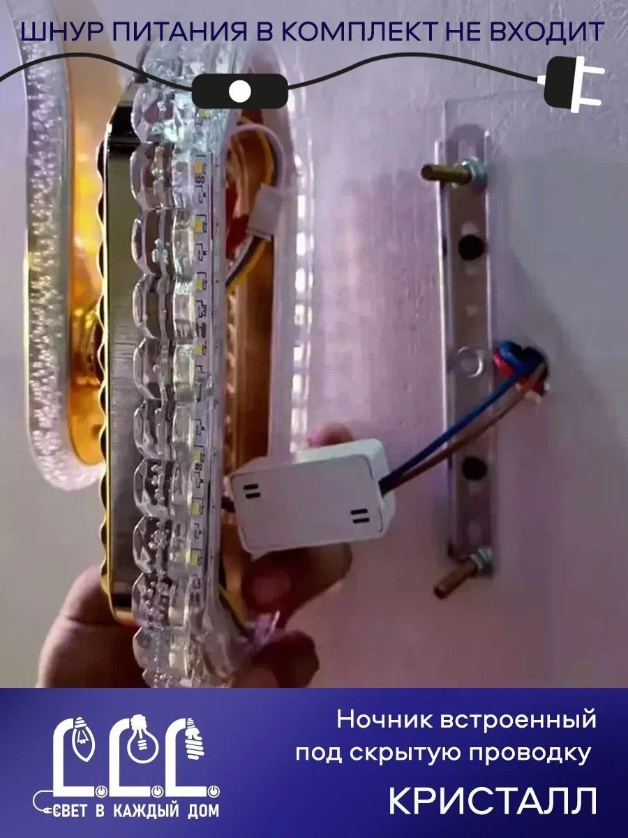 Светильник настенный LLL Бра кристалл синий FX6023 - фото 9