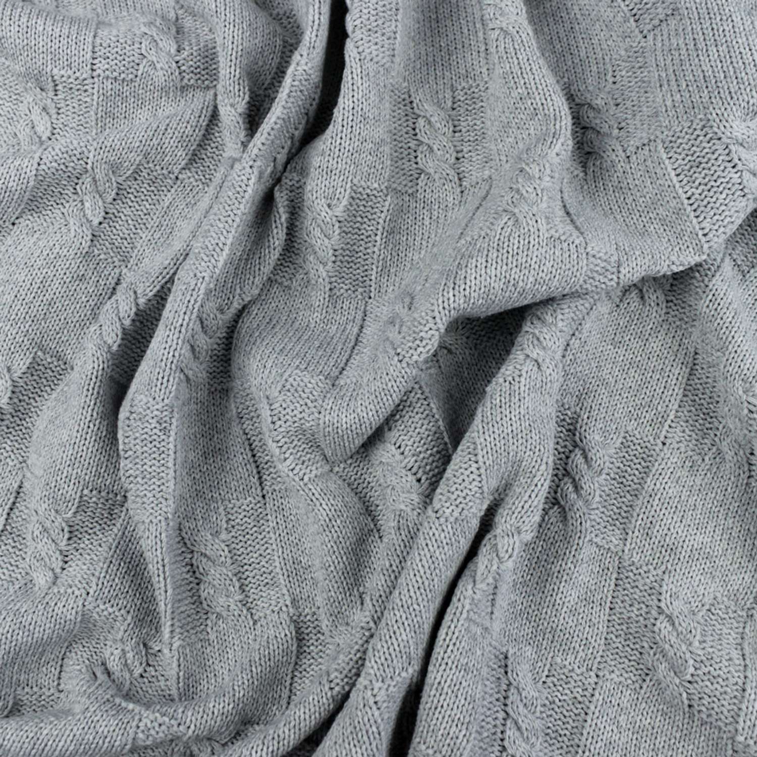 Плед-покрывало детский вязаный WARM WHIFF D-12 светло-серый на выписку в коляску в кроватку на лето 90x110 - фото 2