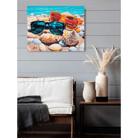 Алмазная мозаика Art on Canvas холст на деревянном подрамнике 40х50 см Солнечный пляж