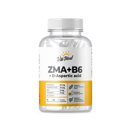 Комплексная пищевая добавка VitaMeal ЗМА ZMA + B6 + D-Aspartic Acid 90 капсул