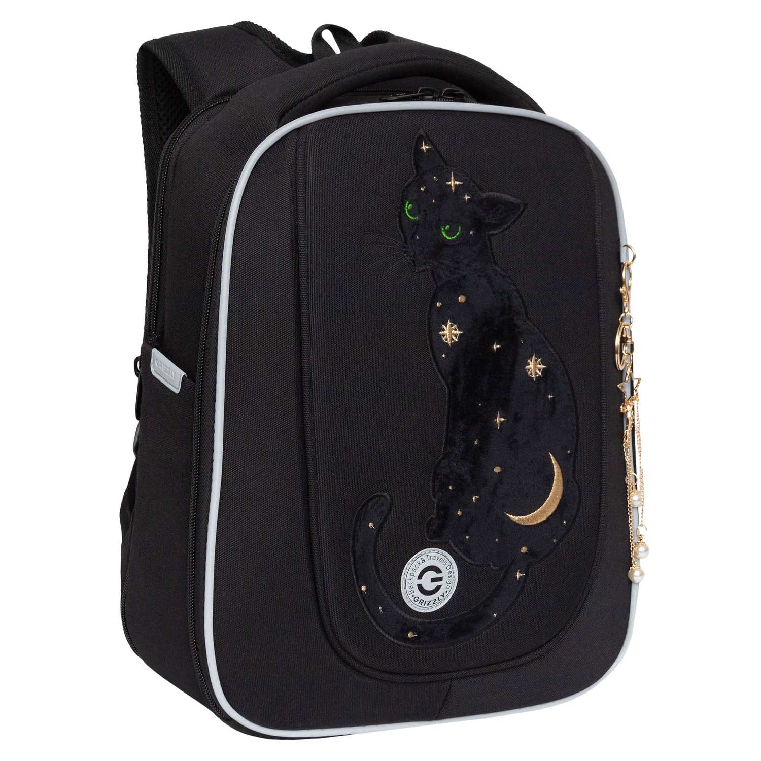 Рюкзак школьный Grizzly Черный RAf-492-1/3 - фото 2