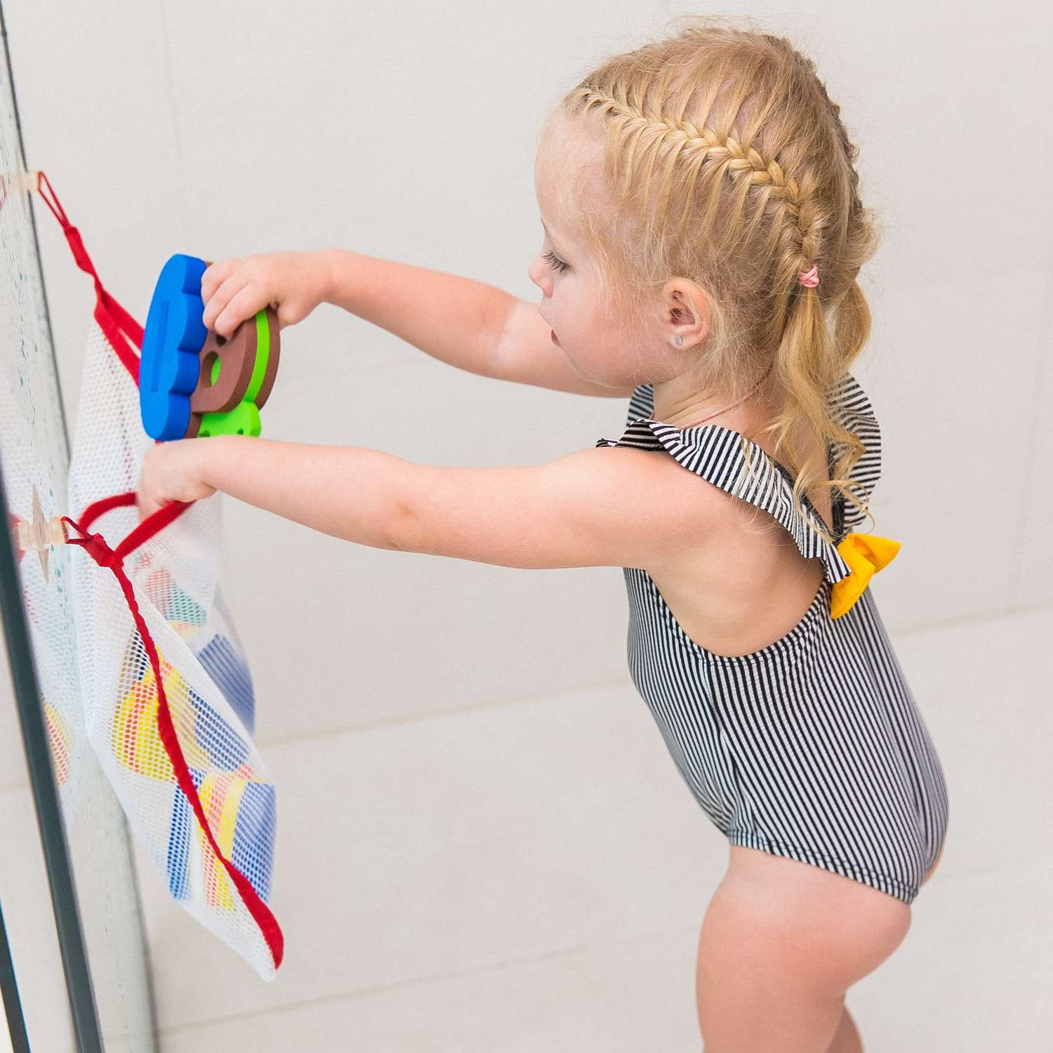 Сумка сетка ElBascoToys для хранения игрушек в ванной на присосках - фото 3