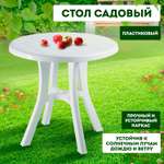 Стол elfplast круглый белый диаметр 80 см