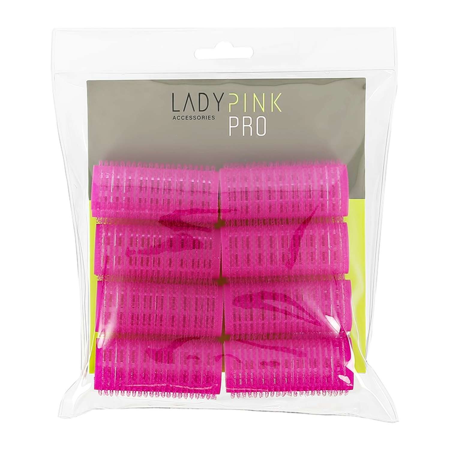 Бигуди-липучки Lady Pink D 25 мм розовые 8 шт - фото 1