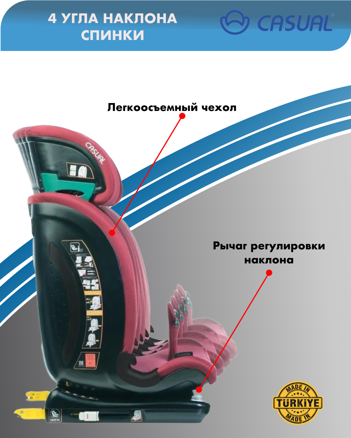 Детское автокресло Casual VTN35 Goldfix Pro - фото 3