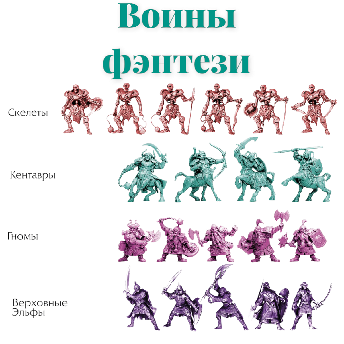 Игровой набор солдатиков Парам-пампам Воины фэнтези 8 видов армий - фото 3