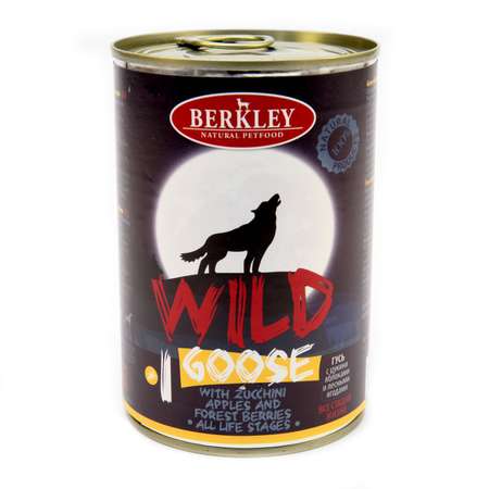 Консервы для собак Berkley 400г Wild №1 гусь с цукини яблоками и лесными ягодами