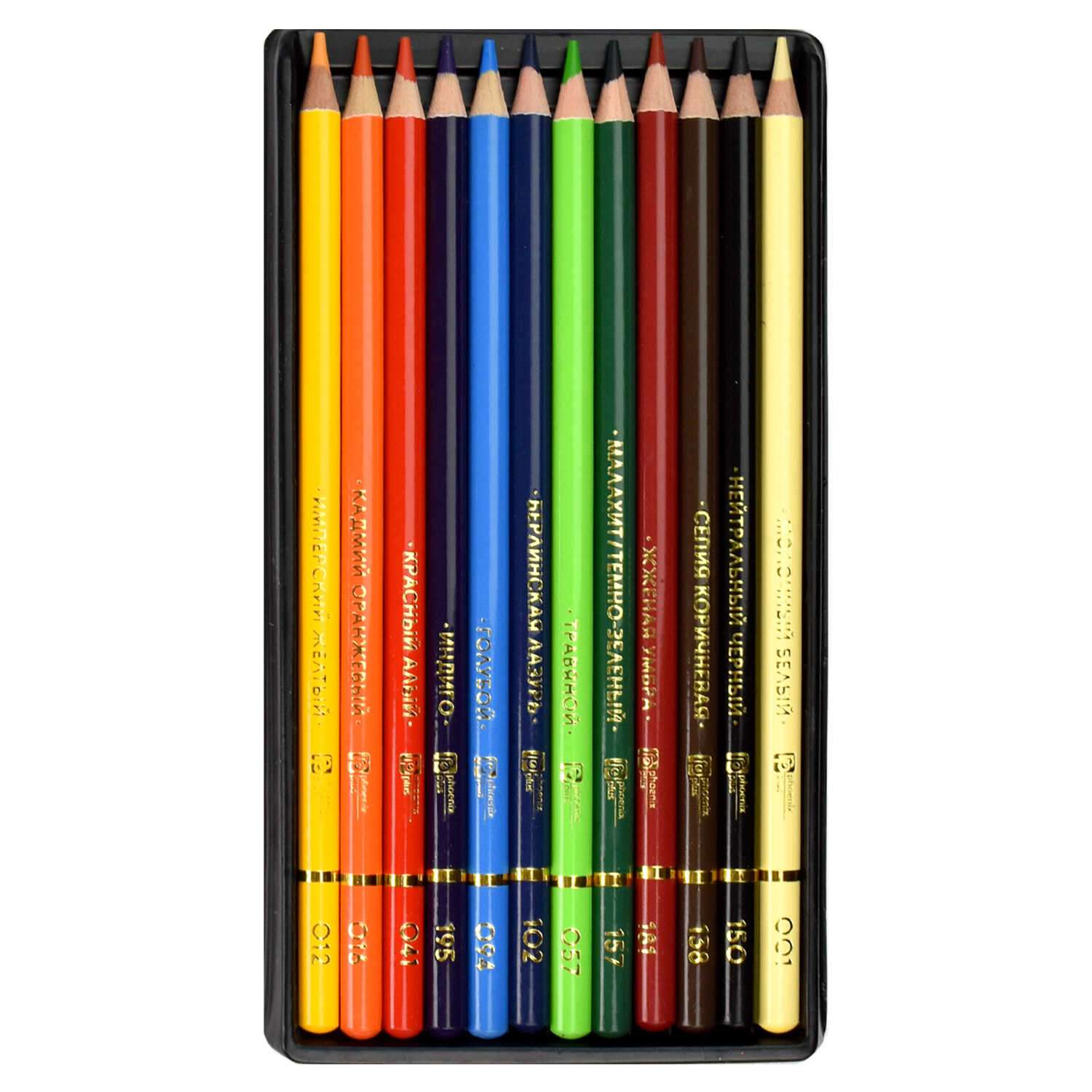 Набор цветных карандашей 12 цв ФЕНИКС+ Классик - фото 2