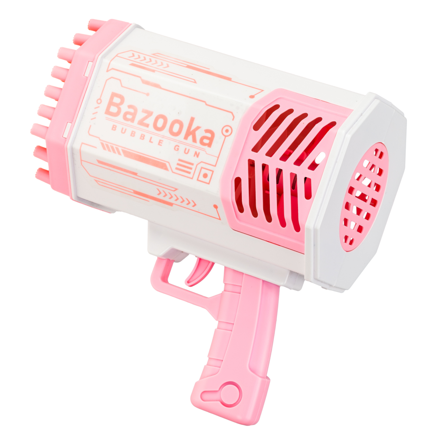 Генератор мыльных пузырей Solmax пистолет 5000 пузырей в минуту со световыми эффектами для детей розовый - фото 8