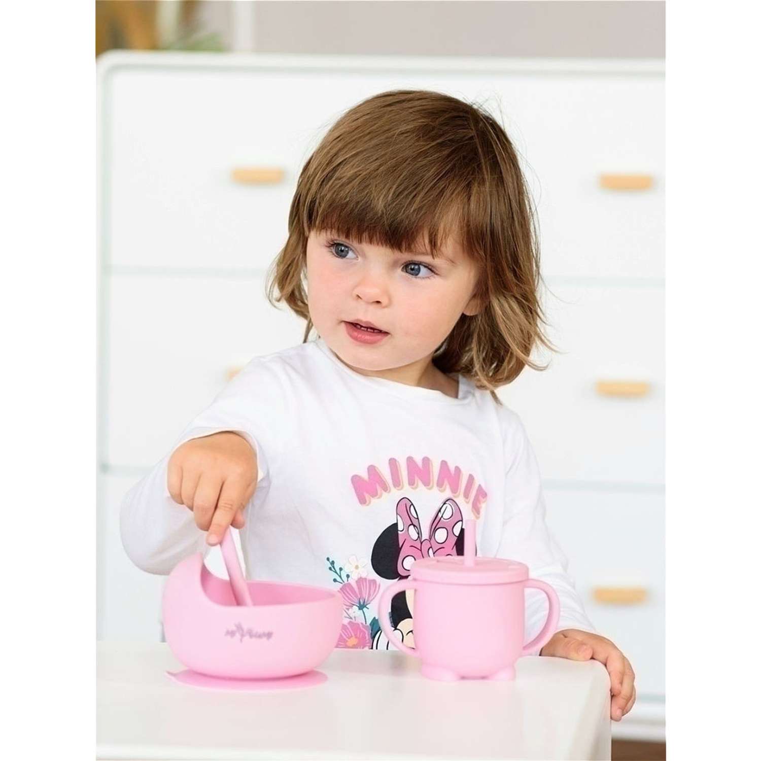 Набор для кормления Miyoumi силиконовый 5 предметов-Baby Pink - фото 2