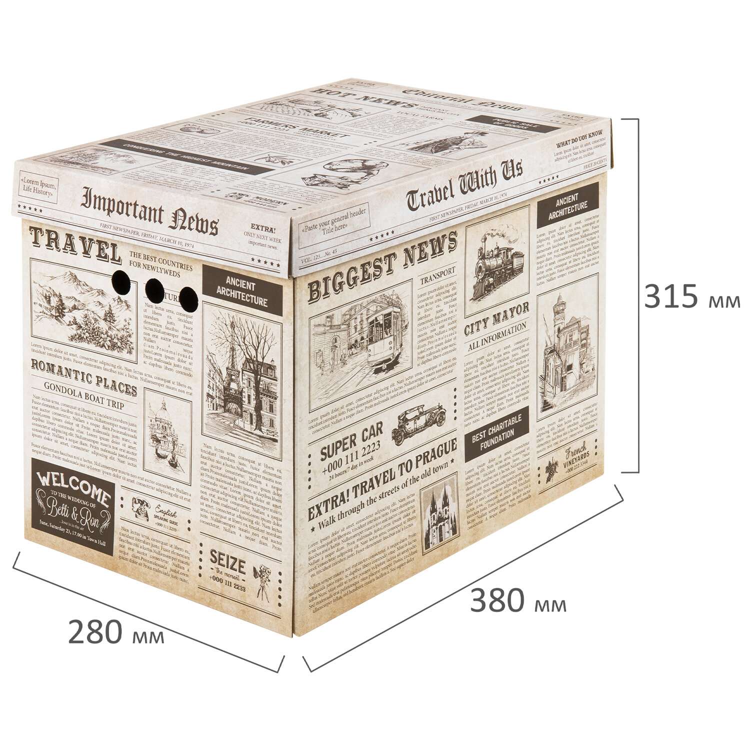 Коробки картонные Brauberg для хранения вещей с крышкой 3 штуки - фото 16