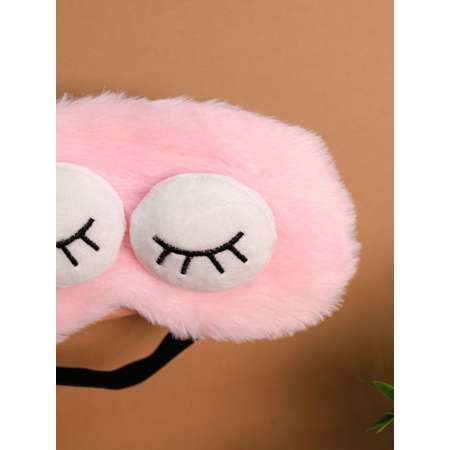 Маска для сна iLikeGift Sleeping plush eyes pink