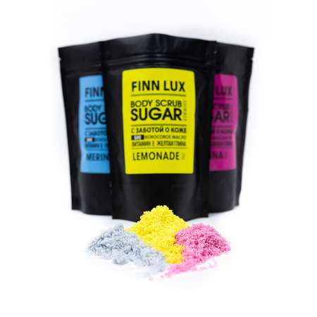 Скраб для тела Finn Lux Сахарный мерцающий скраб для тела с шиммером Lemonade 250 г