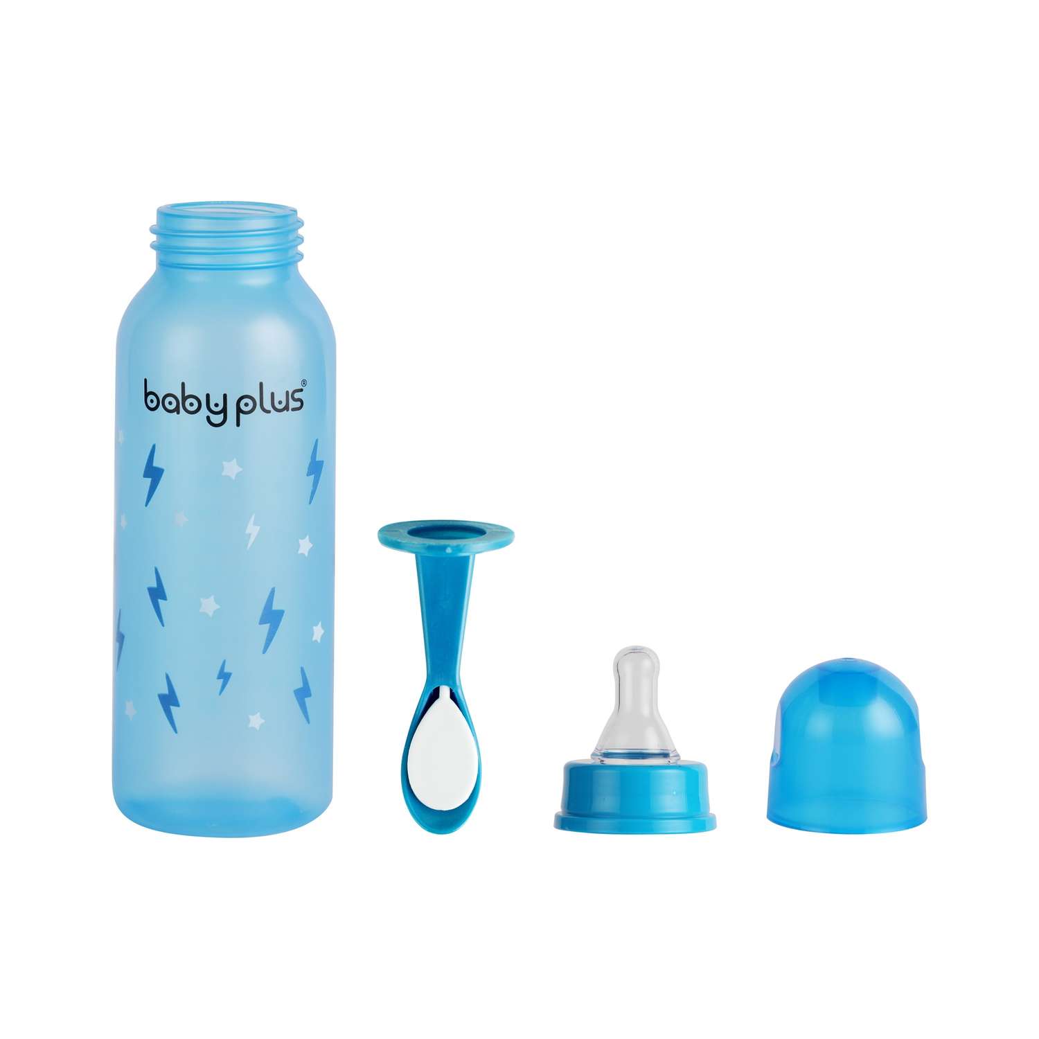 Бутылочка для кормления Baby Plus с ложкой и соской BP5114-A-1 250 мл синяя - фото 4