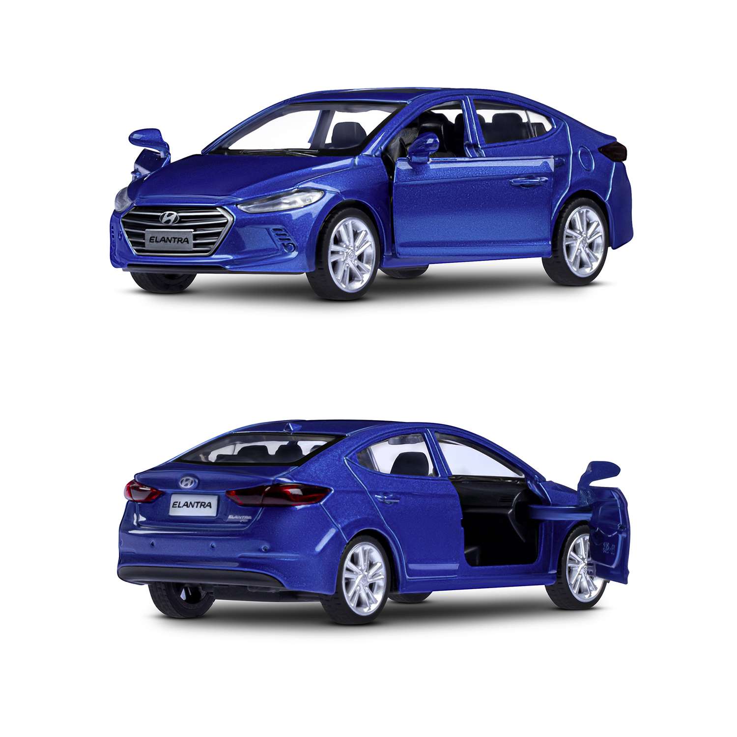 Машинка металлическая АВТОпанорама игрушка детская 1:40 Hyundai Elantra синий инерционная JB1251439 - фото 6