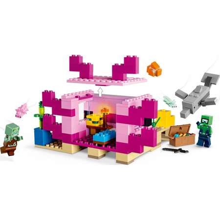 Конструктор LEGO Minecraft The Axolotl House блочный