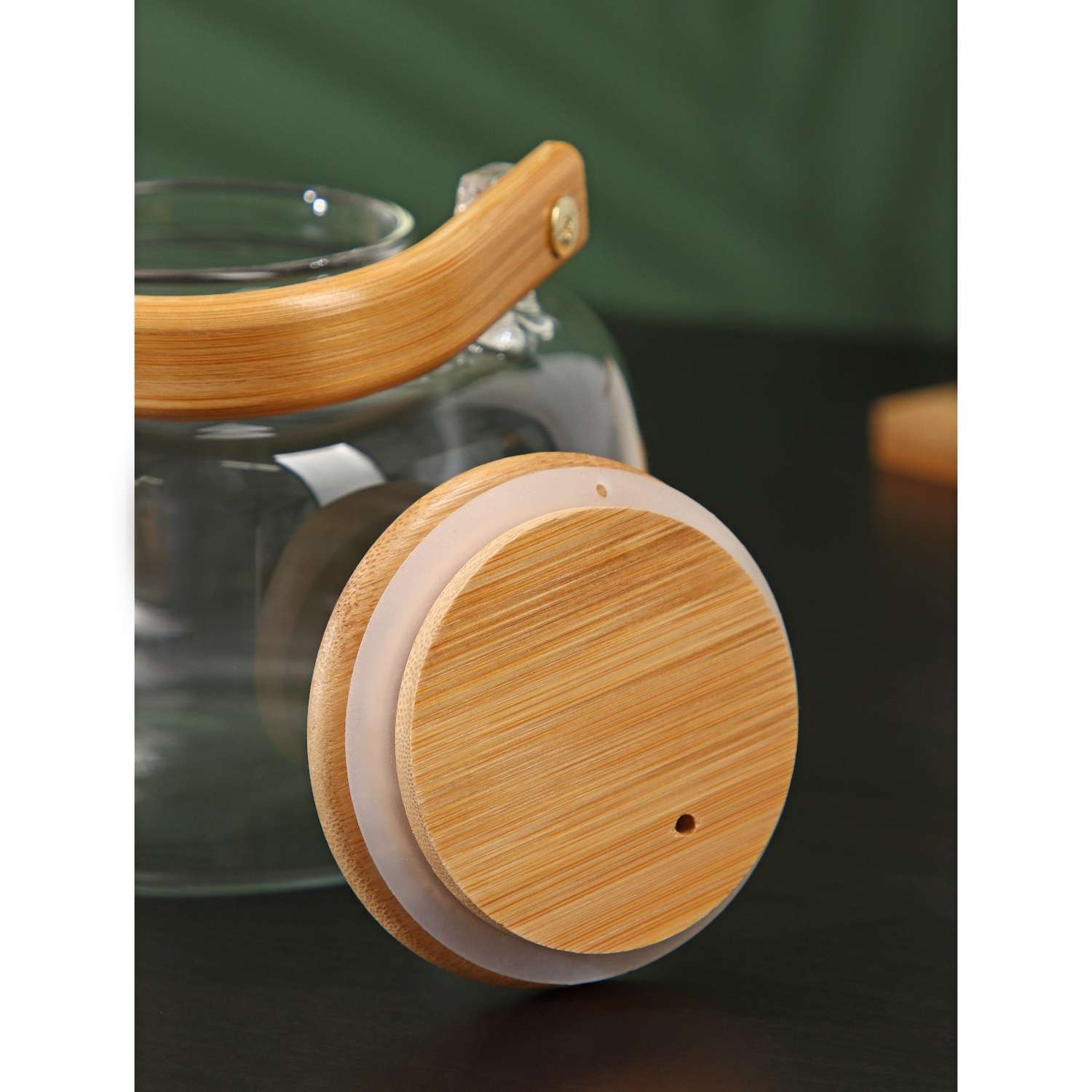 Заварочный чайник Sima-Land с бамбуковой крышкой и металлическим фильтром «Эко. Бабл» 1.2 л - фото 5