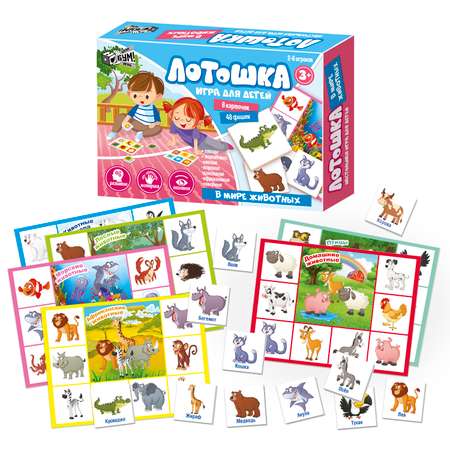 Игра настольная Русский стиль Лотошка В мире животных