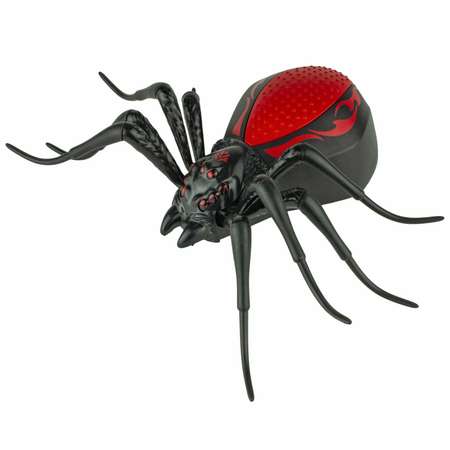 Интерактивная игрушка Robo Life Робо-паук черно- красный со звуковыми световыми и эффектами движения
