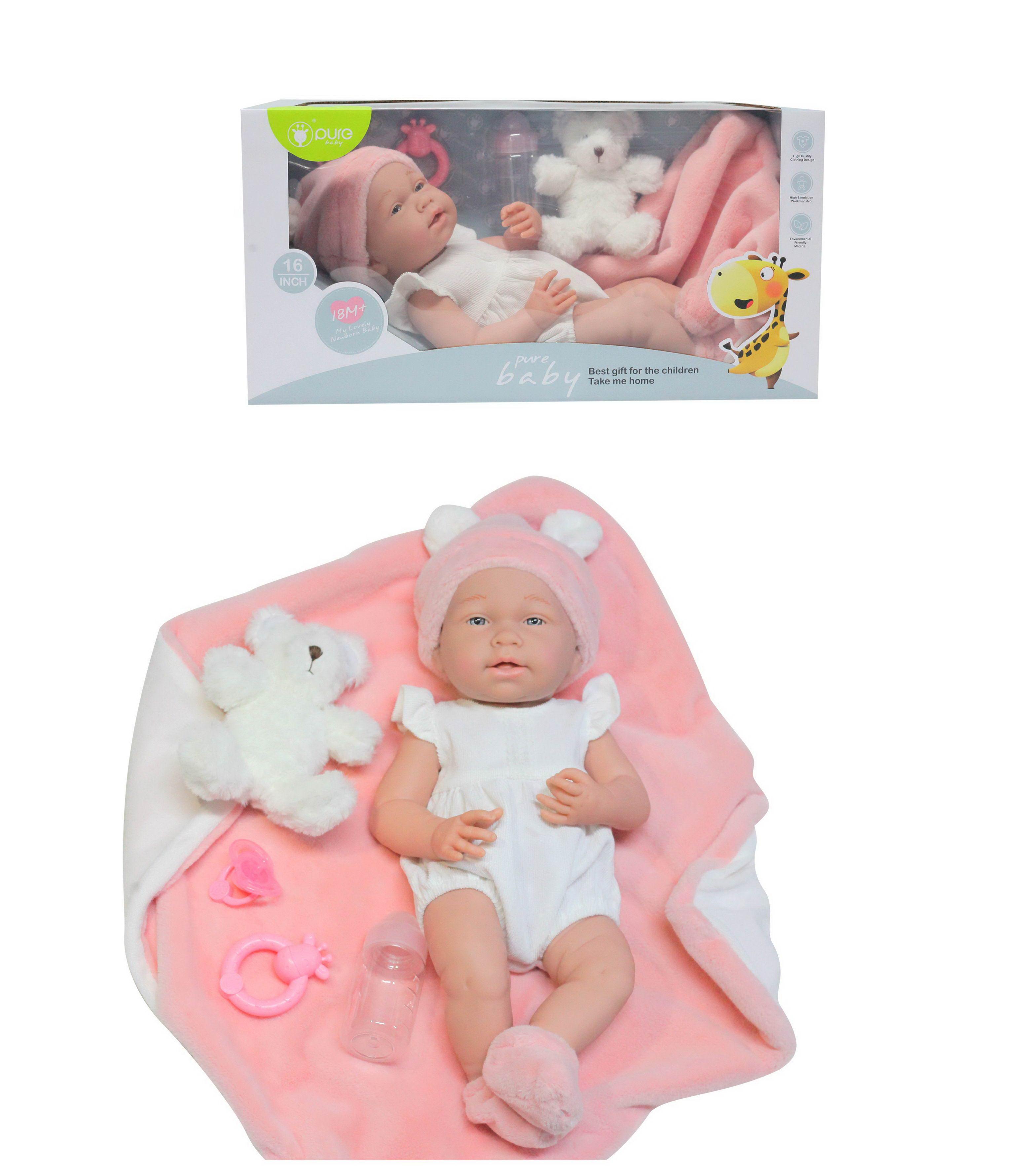 Кукла-пупс Junfa Pure Baby в белом боди с аксессуарами 40см WJ-22525 - фото 5