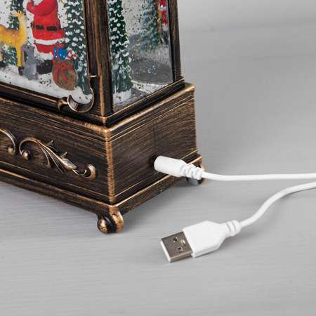 Светодиодная фигура Sima-Land «Дед Мороз и оленёнок» батарейки не в комплекте USB свечение тёплое белое