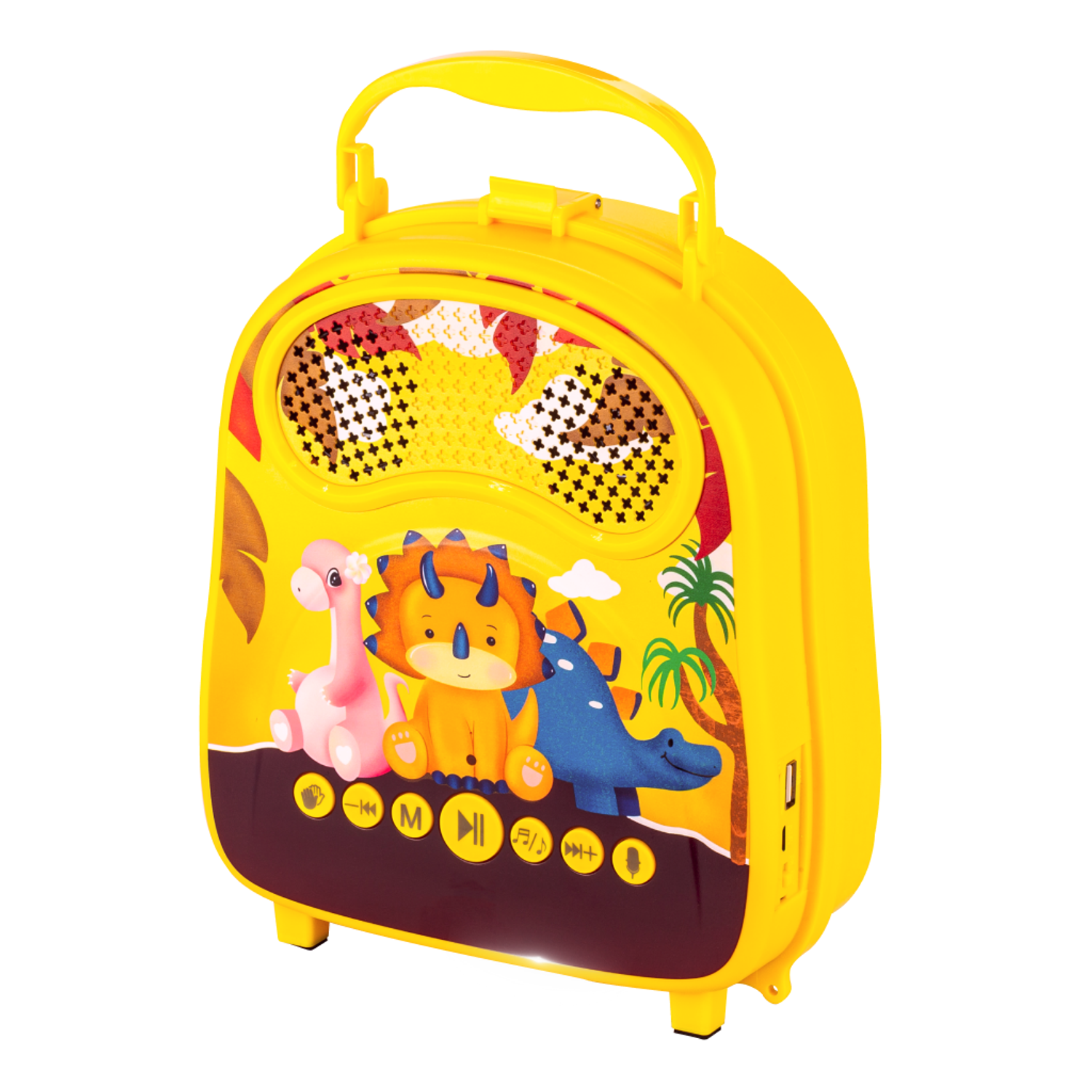 Караоке-рюкзачок для детей Solmax с микрофоном и колонкой Bluetooth желтый - фото 7