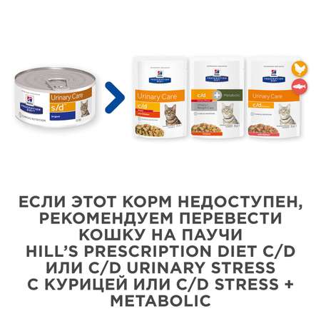 Корм для кошек HILLS 156г Prescription Diet s/d UrinaryCare для МКБ консервированный