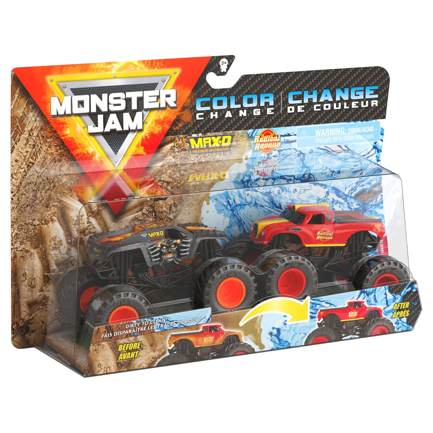 Машинка Monster Jam 1:64 2шт MaxD V Radical Rescue6044943/20128655 6044943 - фото 4