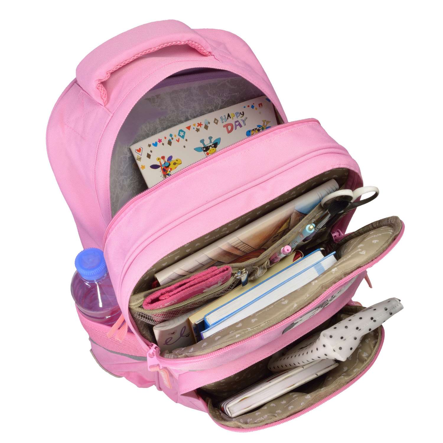 Рюкзак школьный Bruno Visconti светло-розовый с эргономичной спинкой Dolce Vita - фото 2