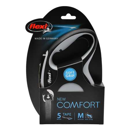 Рулетка Flexi New Comfort М лента 5м до 25кг Черный-Антрацит