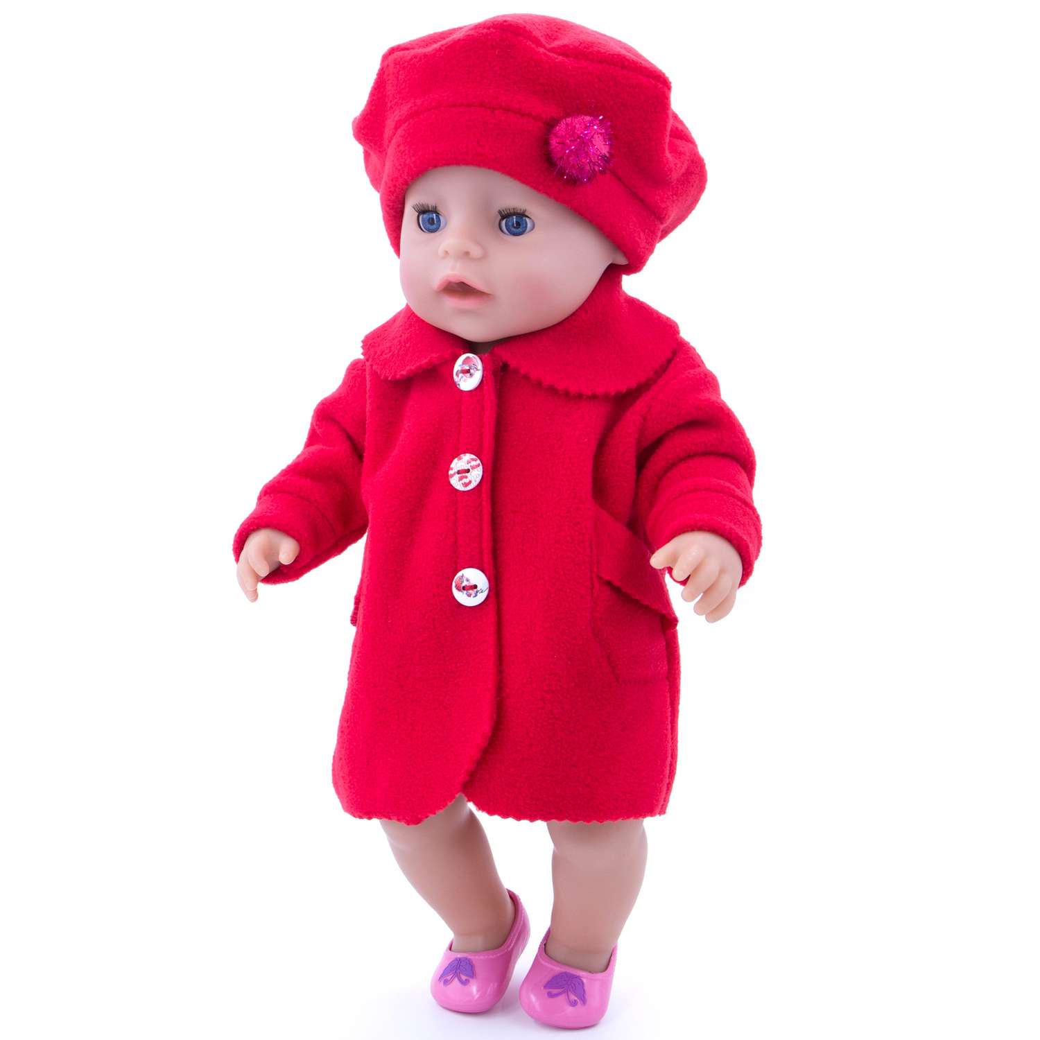 Комплект одежды Модница Пальто с беретом для пупса 43-48 см 6119 красный 6119красный - фото 8