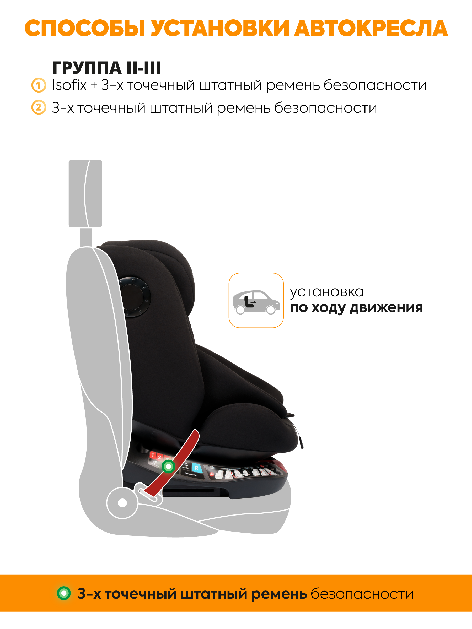 Автокресло JOVOLA Prime Isofix черный Isofix 0+/1/2/3 (0-36 кг) - фото 4