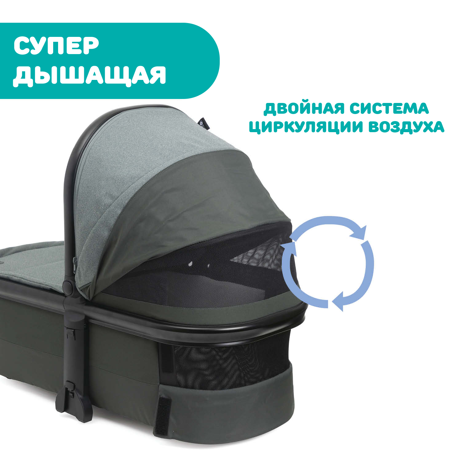 Люлька Chicco Mysa Light Carrycot Jade Green 00087027300000 - фото 12