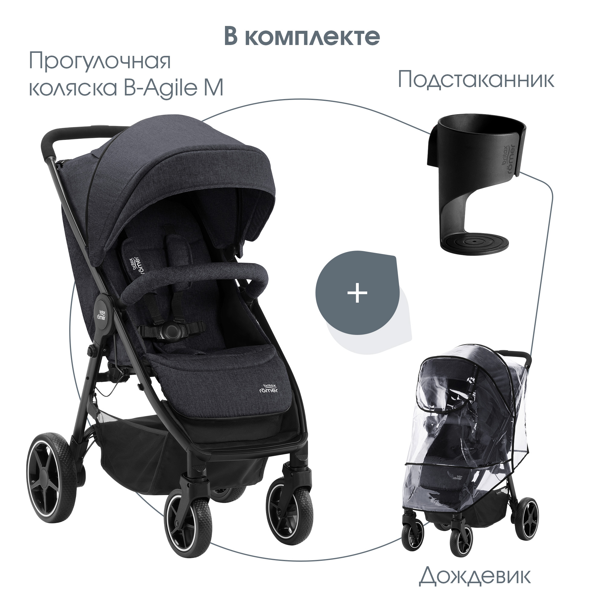 Коляска Britax Roemer B-Agile M Black shadow - фото 7