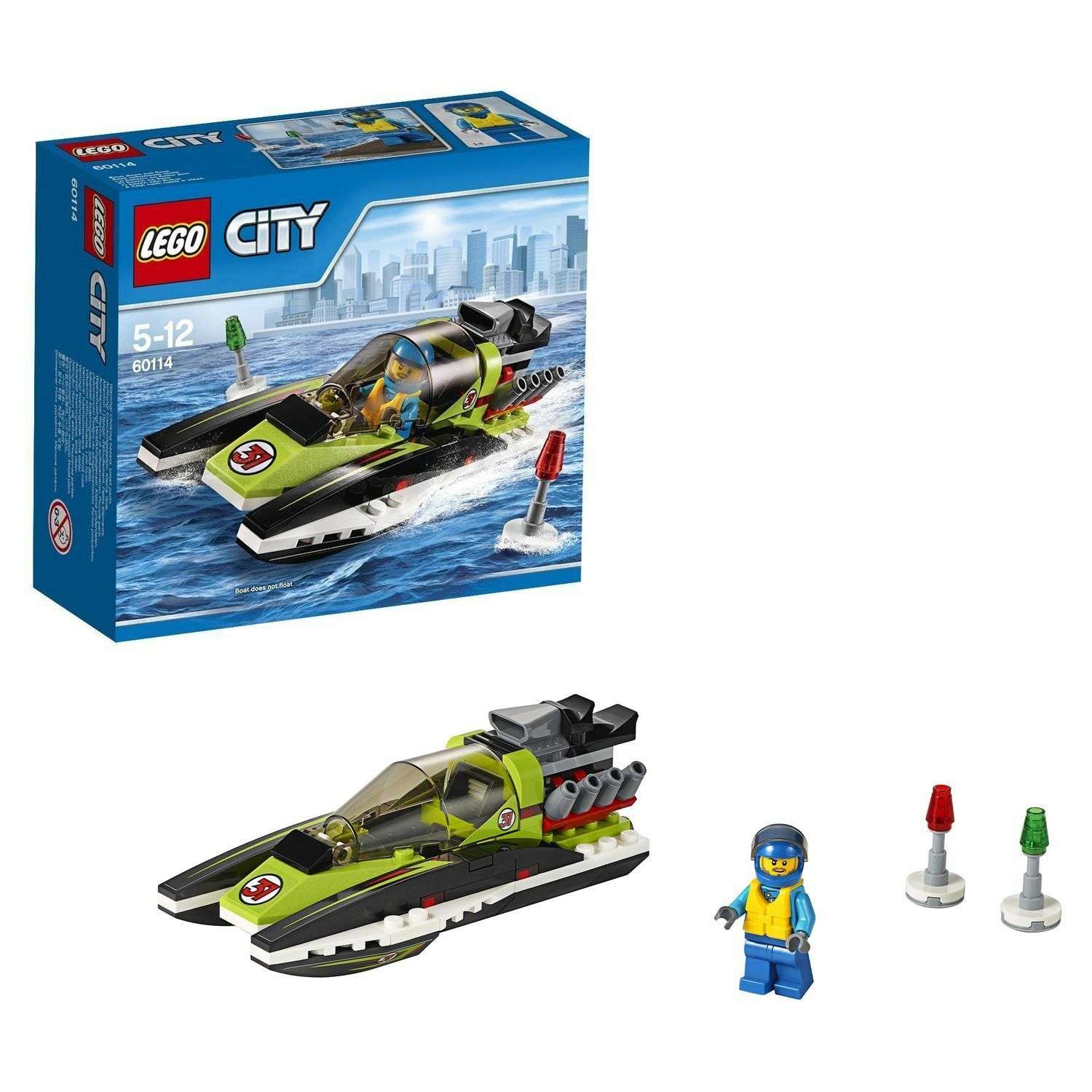 Конструктор LEGO City Great Vehicles Гоночный катер (60114) - фото 1